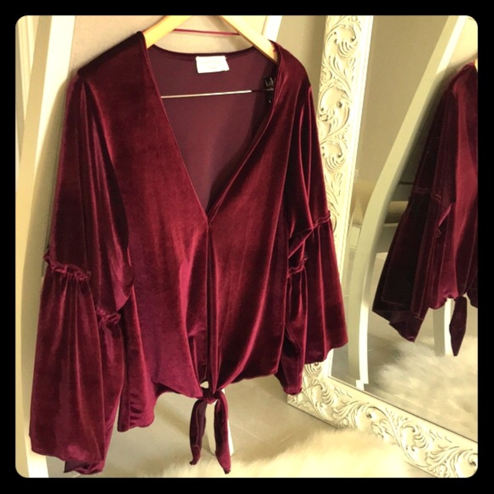 Maroon Velvet Top